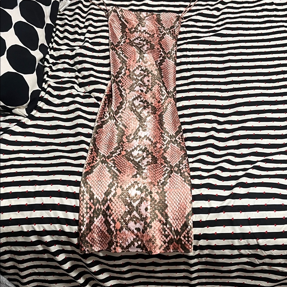 Victoria's Secret Pink and Brown Snake Print Maxi Dress